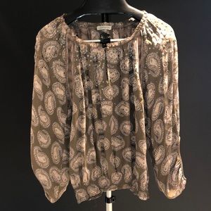 Silk Long sleeve Beige shirt with studs